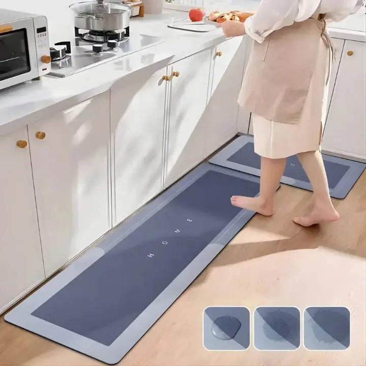 Kitchen Mat Ultra-Absorbent Padded & Non-Slip Rubber Base