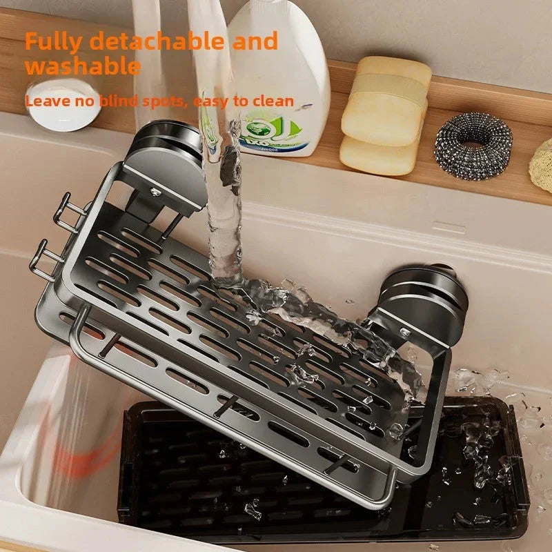 Kitchen Shelf Suction Cup Mount Aluminum Open Grid