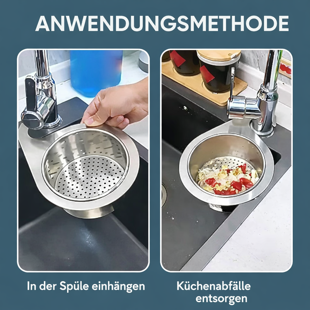 Kitchen Sink Strainer Stainless Steel Fine Mesh Universal Fit