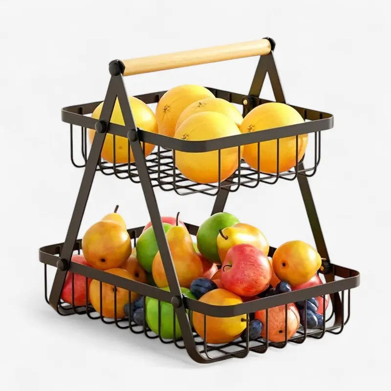 Kitchen Storage Basket Iron Frame Integrated Handle