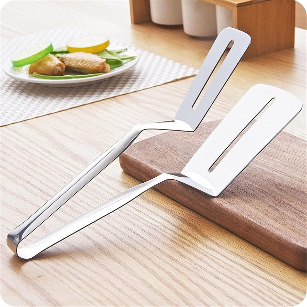 Kitchen Tongs 2-in-1 Turner & Gripper Stainless Steel