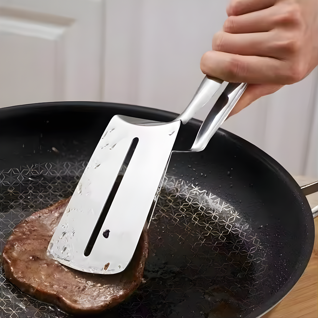 Kitchen Tongs 2-in-1 Turner & Gripper Stainless Steel