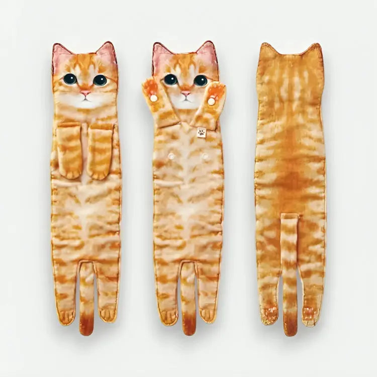 Kitchen Towel Cat Print Microfiber Quick-Drying Hanging Loop