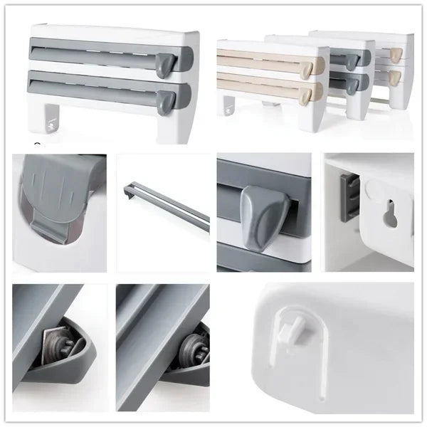Kitchen Wall Organizer Dual Blade Foil & Towel Holder