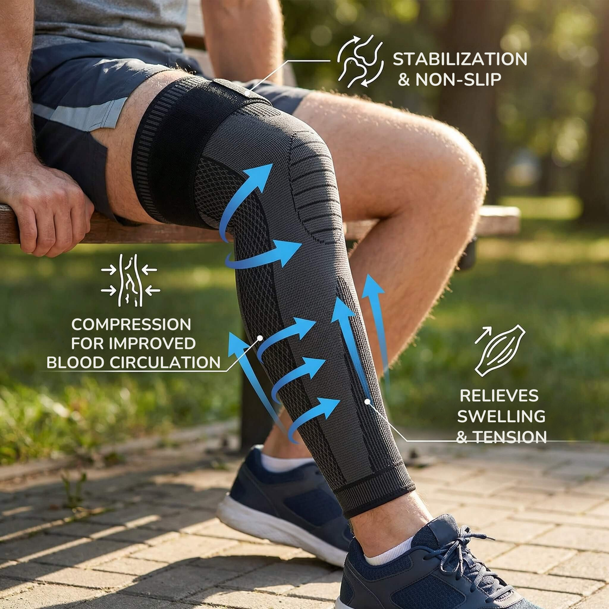 Knee Brace Compression Support Non-Slip & Breathable