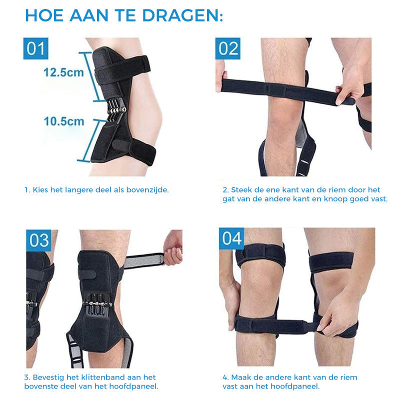 Knee Brace Spring-Loaded Stabilizer Aluminum Frame & Breathable Mesh