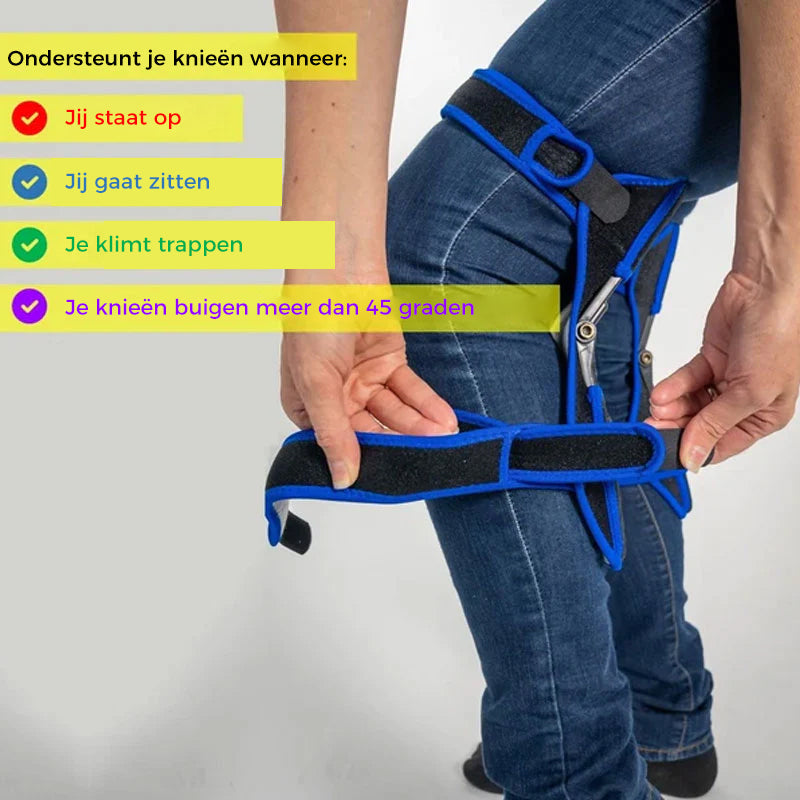 Knee Brace Spring-Loaded Stabilizer Aluminum Frame & Breathable Mesh