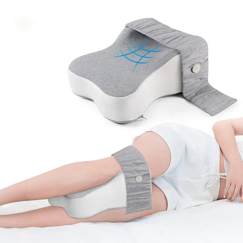 Knee Pillow Ergonomic Half Moon Memory Foam Washable Cover