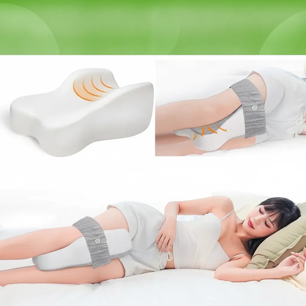 Knee Pillow Ergonomic Half Moon Memory Foam Washable Cover