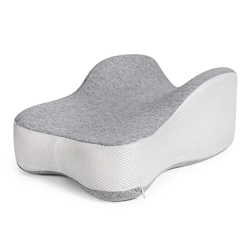Knee Pillow Ergonomic Half Moon Memory Foam Washable Cover