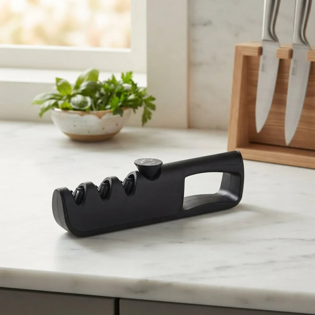 Knife & Scissors Sharpener 4-in-1 Coarse Medium Fine