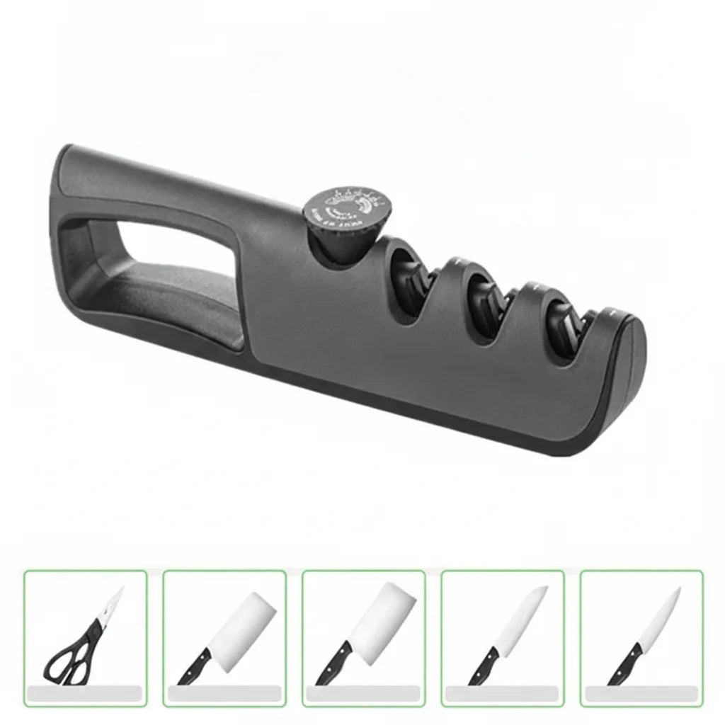 Knife & Scissors Sharpener 4-in-1 Coarse Medium Fine
