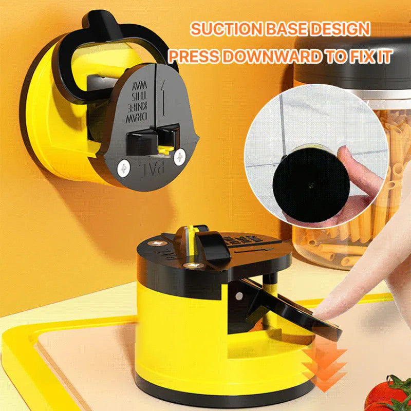 Knife Sharpener Suction-Cup Base Tungsten Steel Wheel Compact
