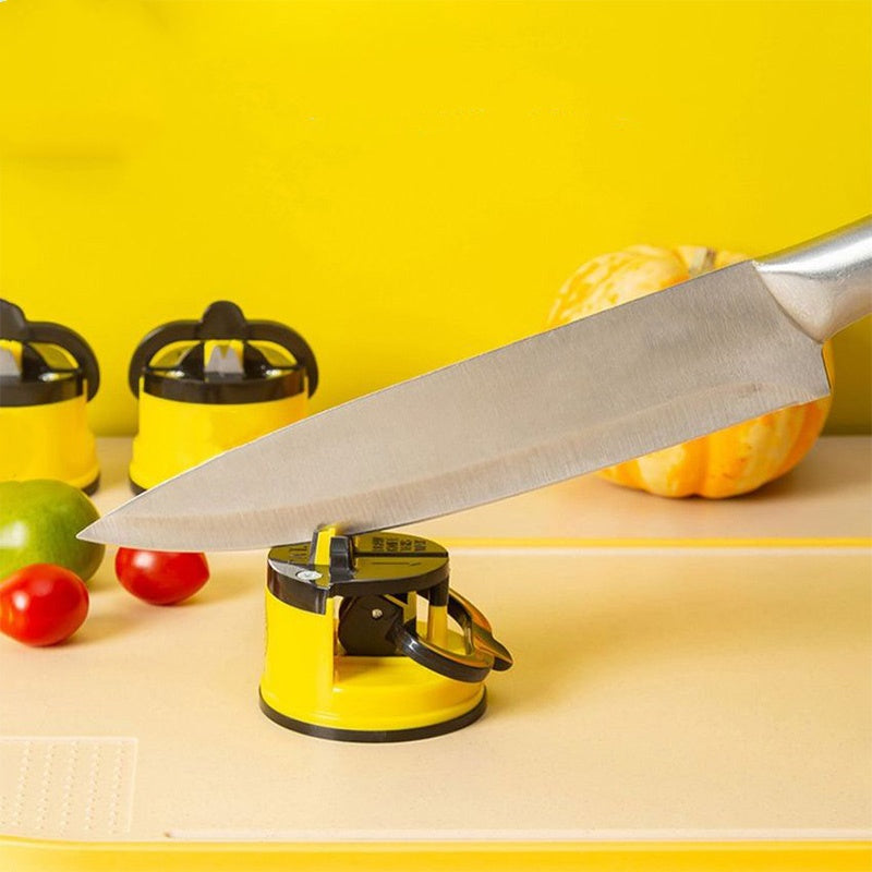 Knife Sharpener Suction-Cup Base Tungsten Steel Wheel Compact