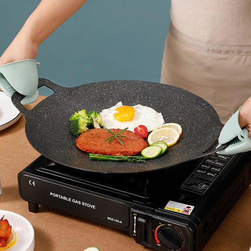Korean Grill Pan Nonstick Stone Coating & Even Heat