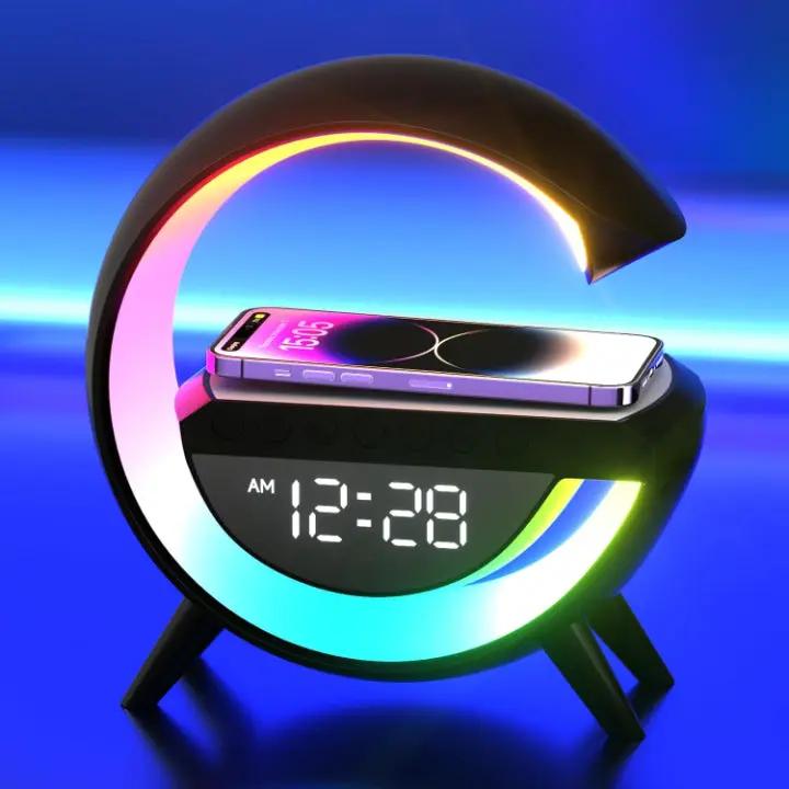 LED Alarm Clock Color-Changing Light Bluetooth Speaker & Wireless Charger