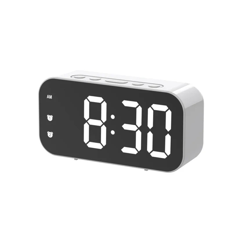 LED Alarm Clock Dual Alarms Voice Control Temperature Display