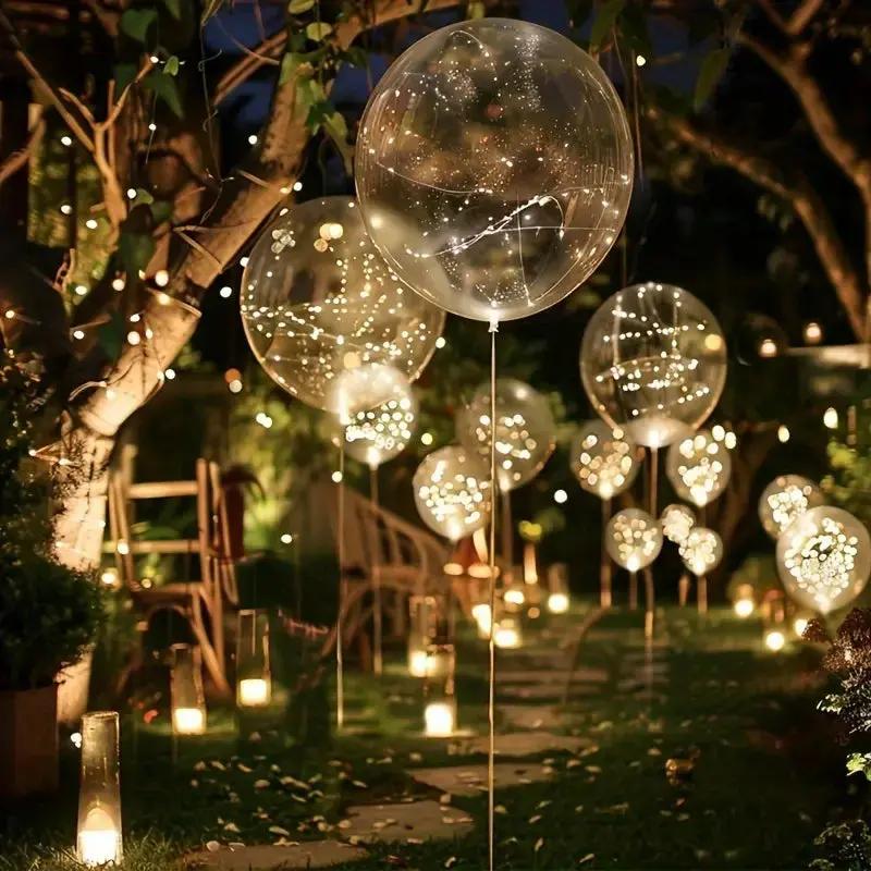 LED Balloon Set Warm White Battery Operated 10 Pack