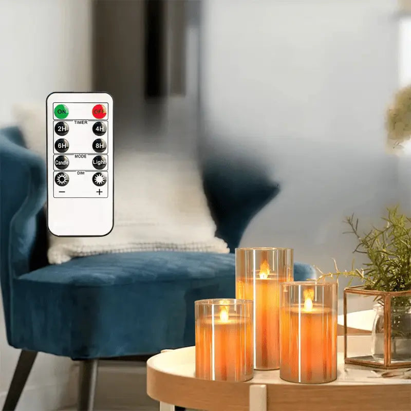 LED Candle Set Realistic Flicker Remote Control