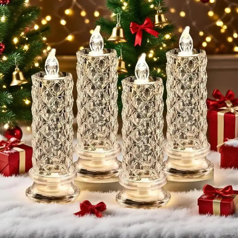 LED Candles Crystal Look Battery Operated 4-Pack