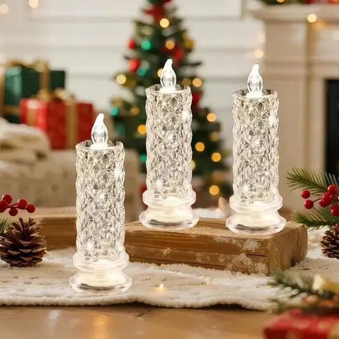 LED Candles Crystal Look Battery Operated 4-Pack