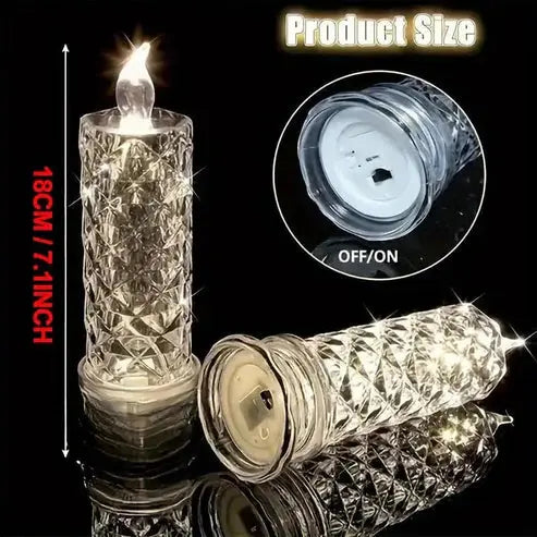 LED Candles Crystal Look Battery Operated 4-Pack