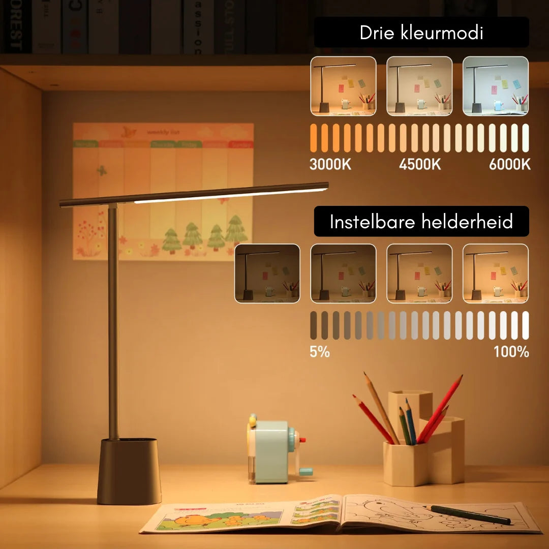 LED Desk Lamp Stepless Dimming Rechargeable Foldable