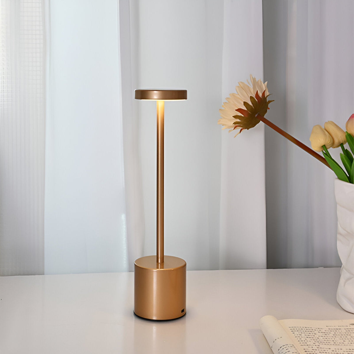 LED Desk Lamp Wireless Charging & USB Rechargeable