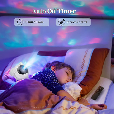 LED Galaxy Projector Rotating Astronaut Head USB Rechargeable