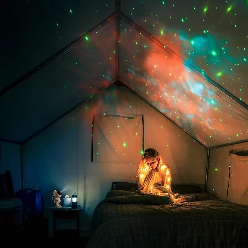 LED Galaxy Projector Rotating Astronaut Head USB Rechargeable
