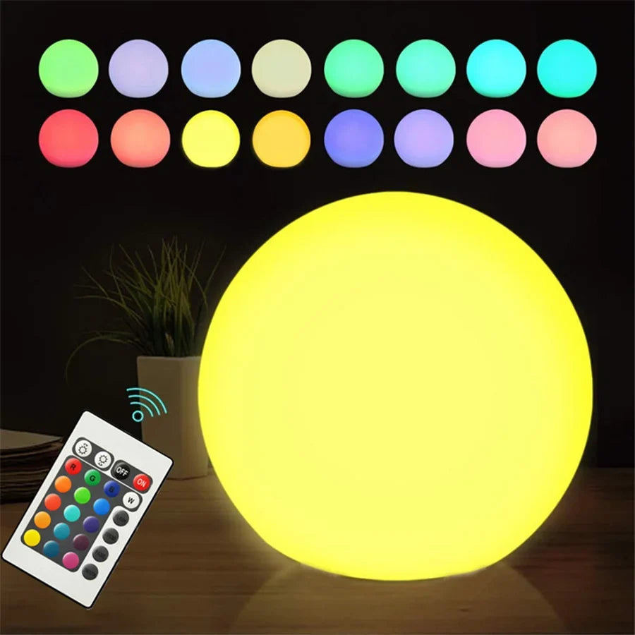 LED Globe Light Battery-Powered Remote Control & 16 Colors