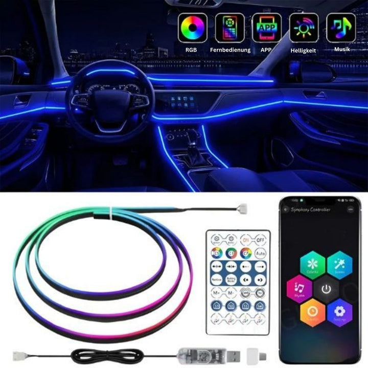 LED Interior Light Strips App-Controlled RGB Self-Adhesive