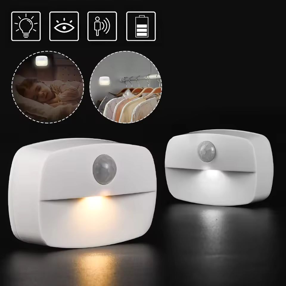 LED Night Light Motion Sensor Battery-Powered Warm & Cool