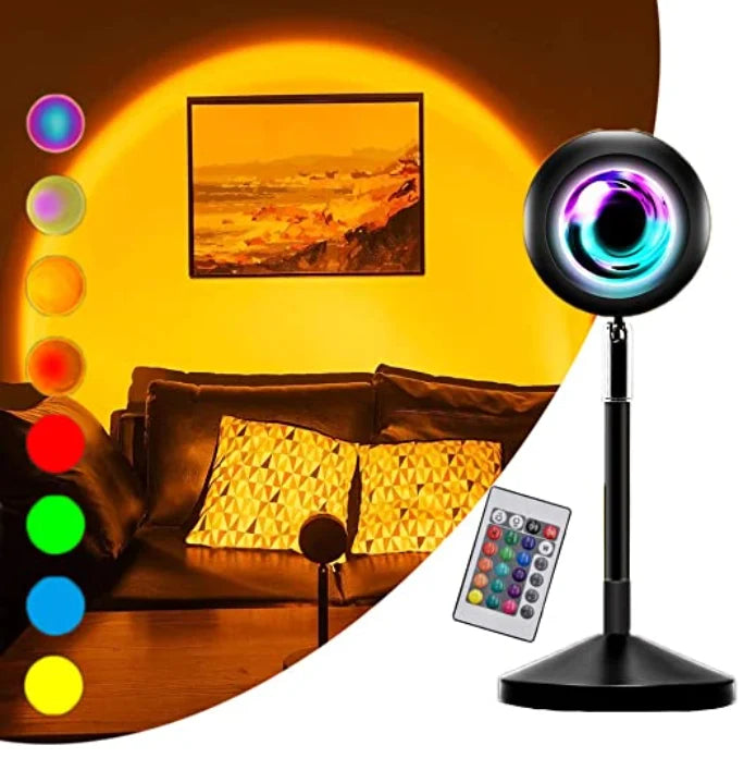 LED Projector Lamp 16-Color Remote Control USB Powered