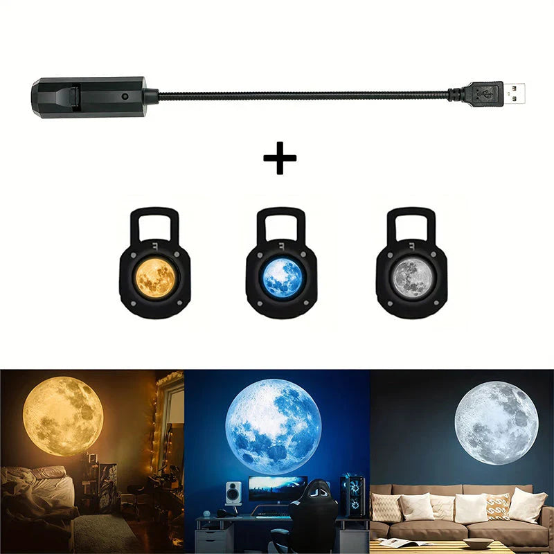 LED Star Projector 10 Projection Inserts USB Plug-And-Play