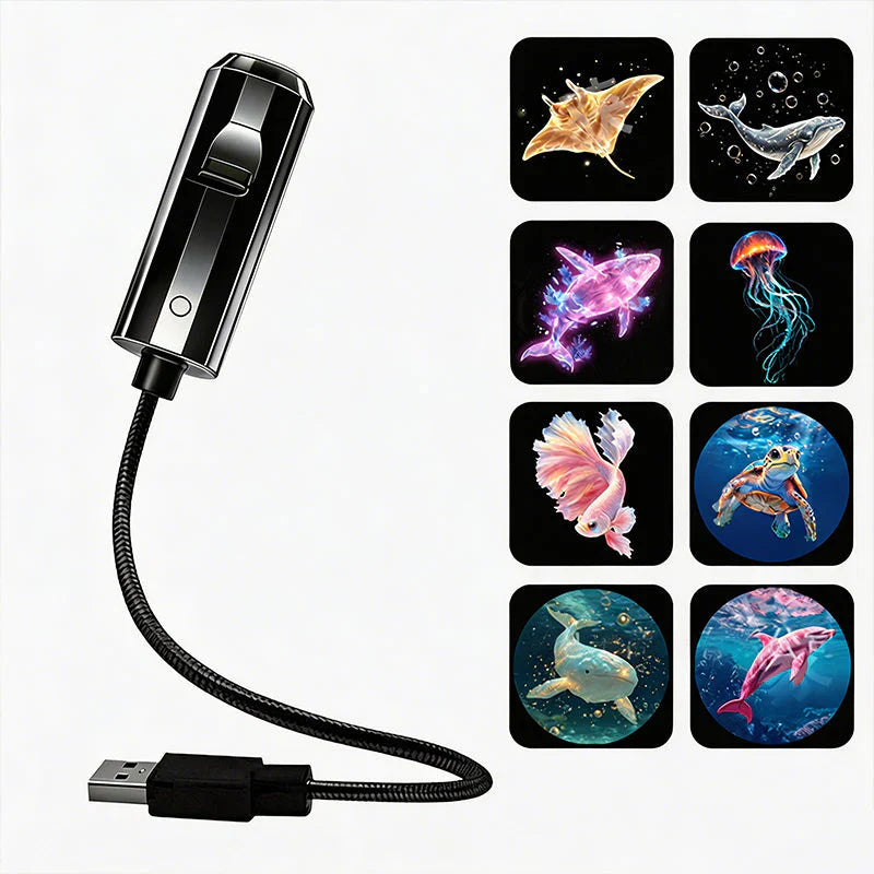 LED Star Projector 10 Projection Inserts USB Plug-And-Play