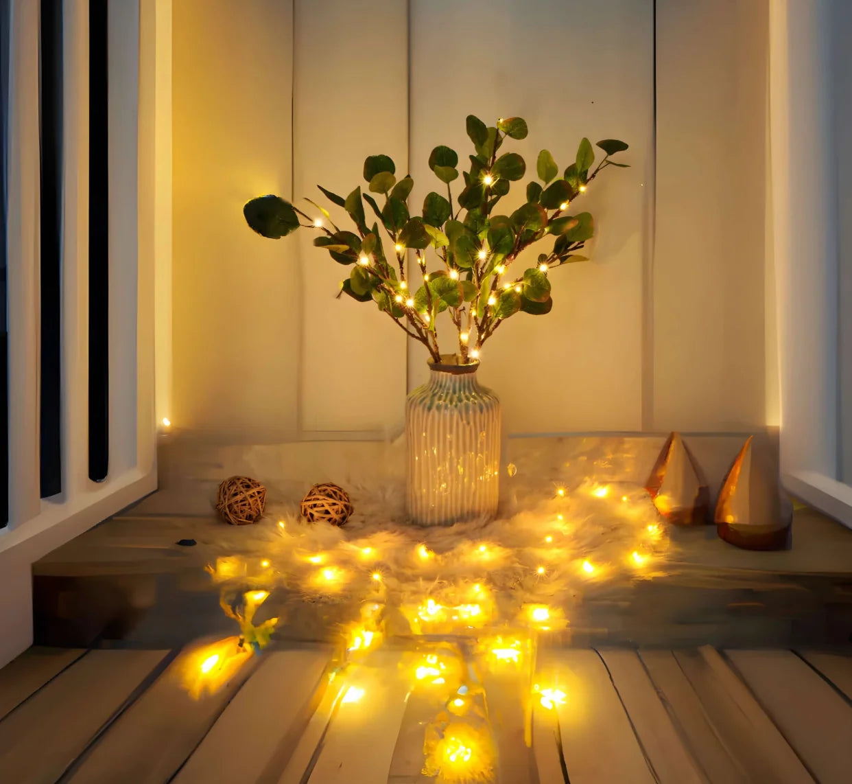 LED String Lights Olive Branch Energy-Saving Warm White
