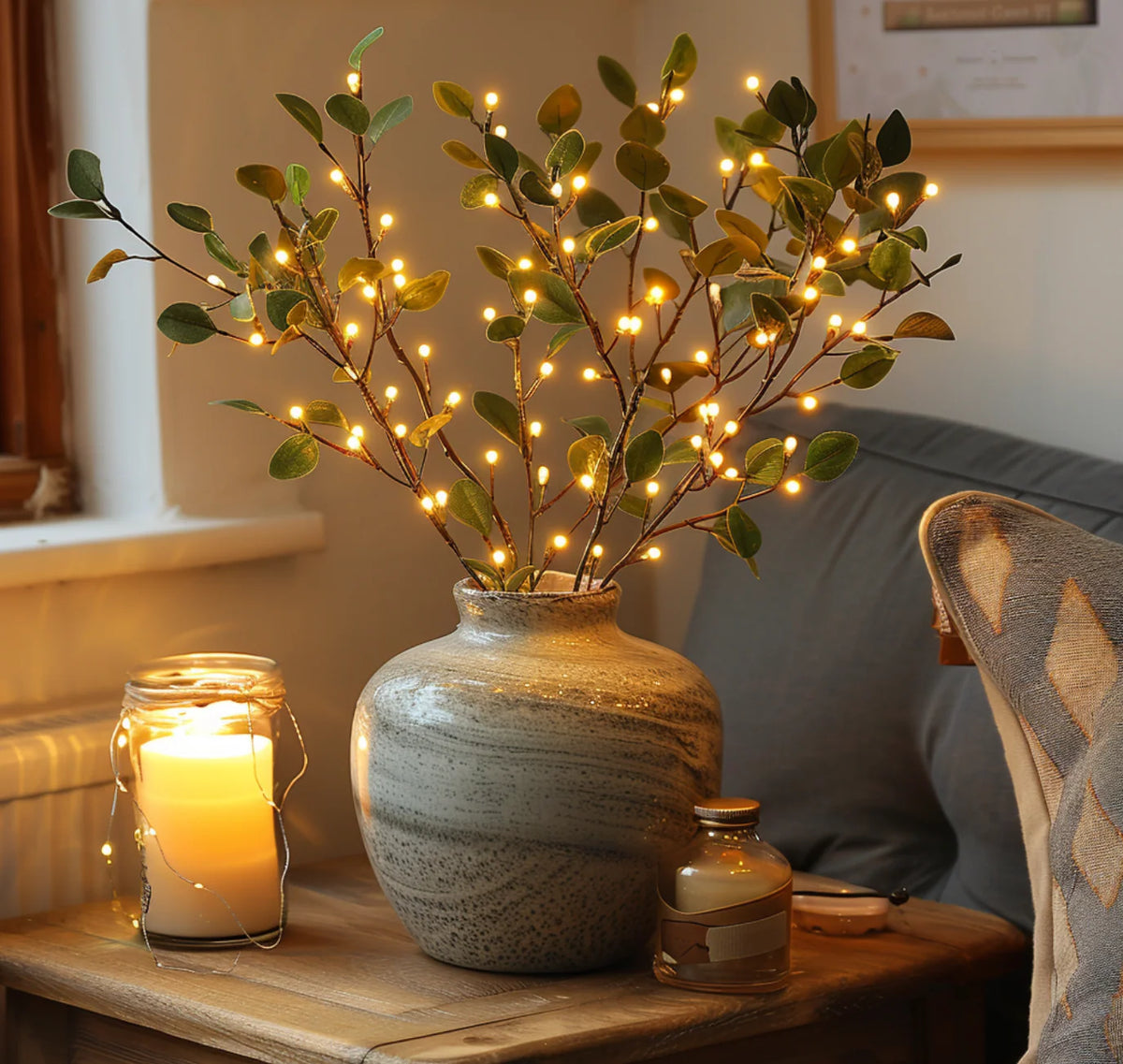LED String Lights Olive Branch Energy-Saving Warm White