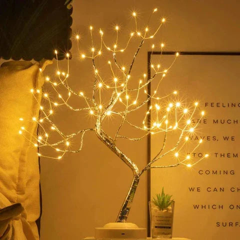 LED Table Lamp Bonsai Warm White USB & Battery