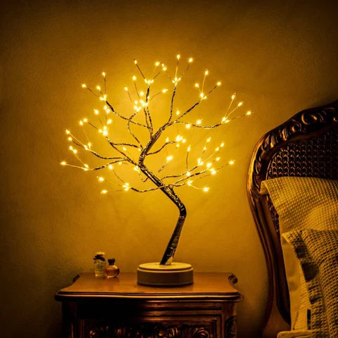 LED Table Lamp Bonsai Warm White USB & Battery