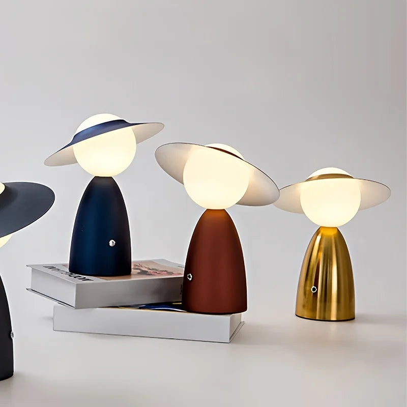 LED Table Lamp Touch Control Integrated Charger