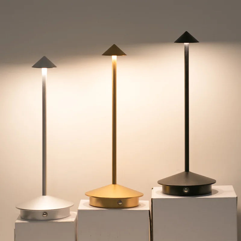 LED Table Lamp Touch Stepless Dimming USB Rechargeable