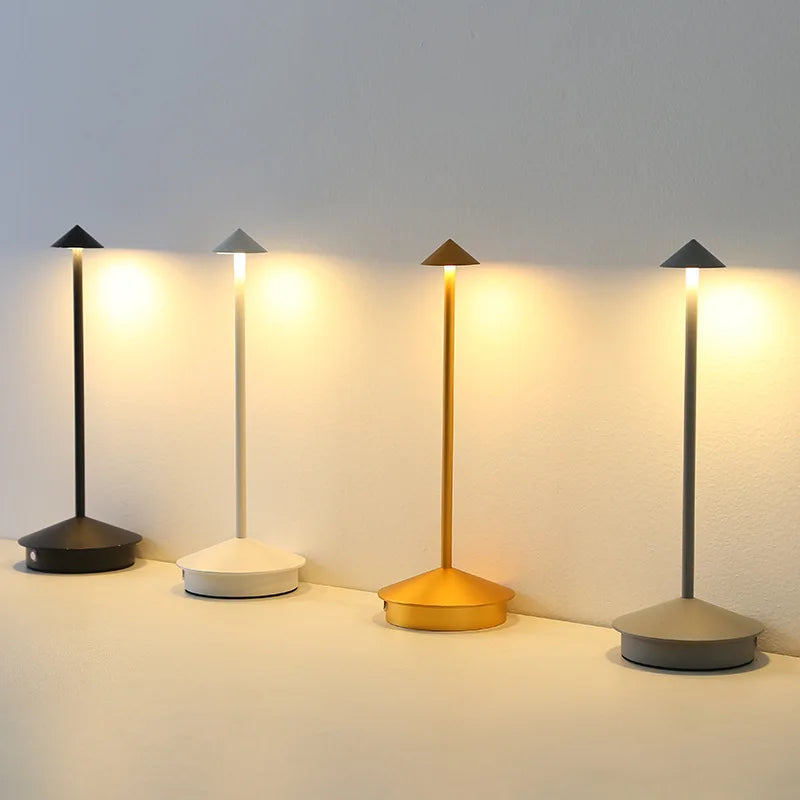 LED Table Lamp Touch Stepless Dimming USB Rechargeable