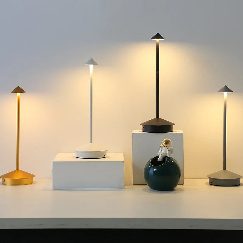 LED Table Lamp Touch Stepless Dimming USB Rechargeable
