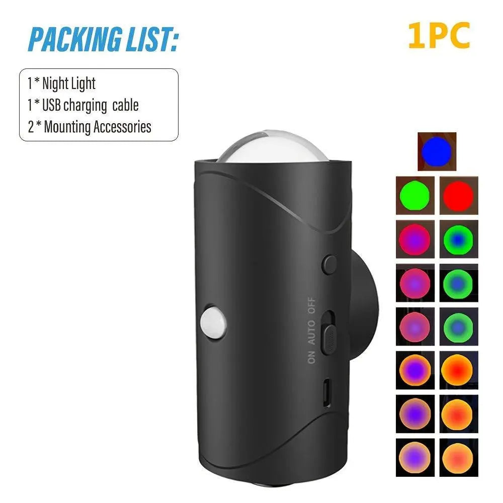 LED Wall Light Motion Sensor Rechargeable Magnetic Mount