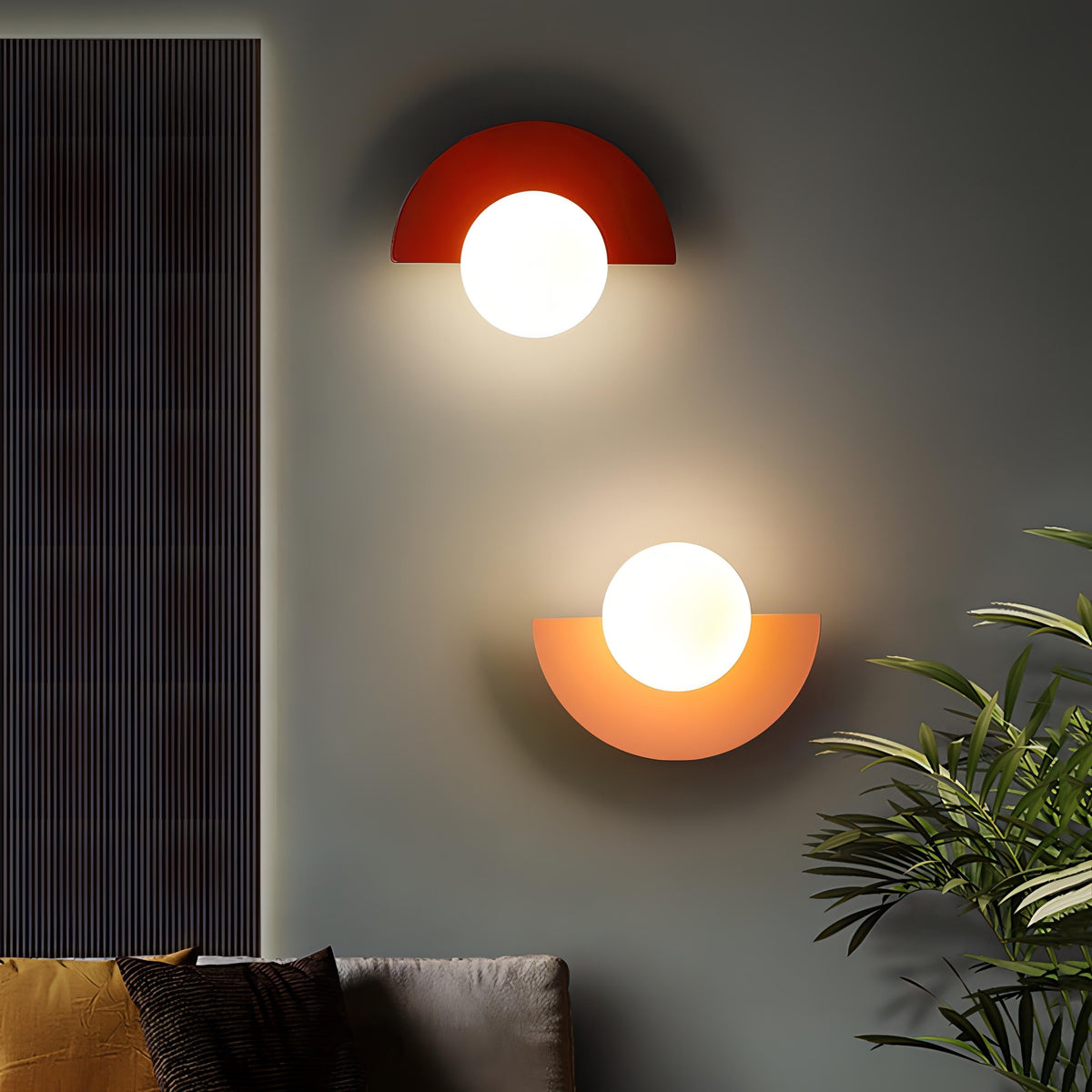 LED Wall Light Semicircle Metal Warm & Cool White