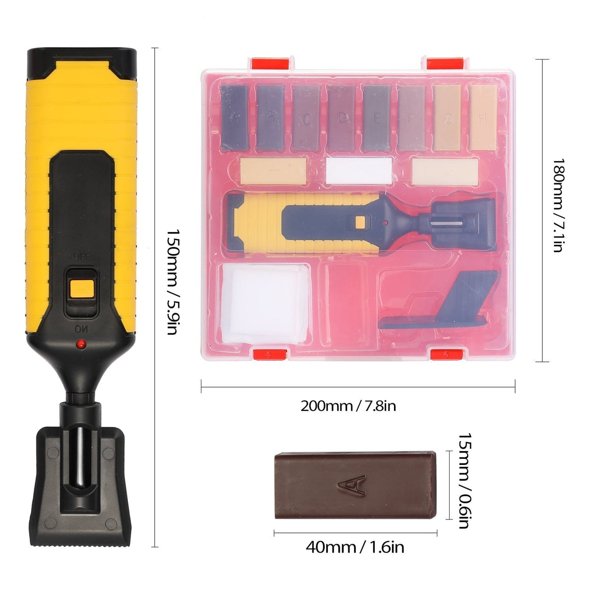 Laminate Repair Kit Battery-Operated Wax Iron & 11 Wax Blocks