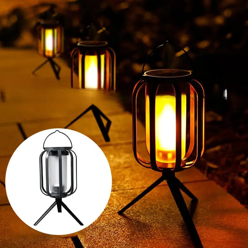 Lantern Solar-Powered USB-C Rechargeable Flickering Flame