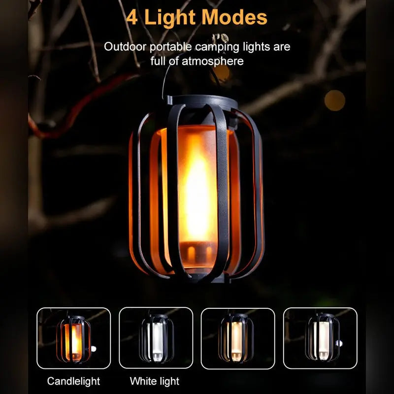 Lantern Solar-Powered USB-C Rechargeable Flickering Flame