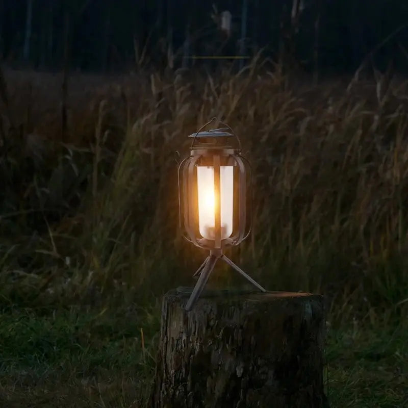 Lantern Solar-Powered USB-C Rechargeable Flickering Flame